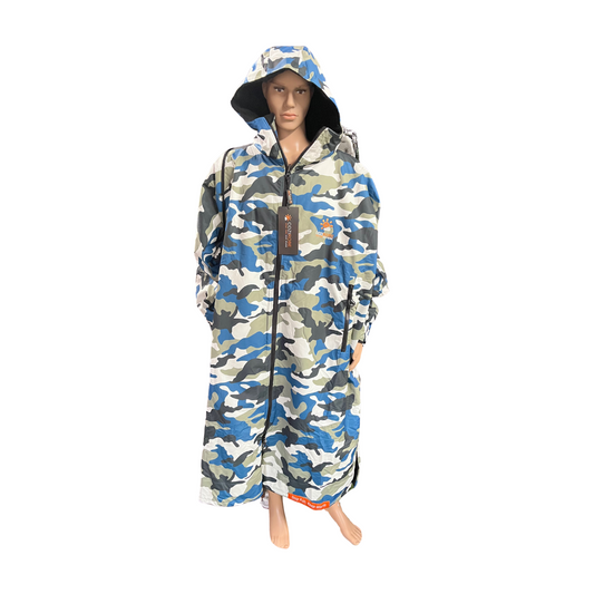 Adults Long Sleeve Cozi Robe Changing Robes - Camo Blue