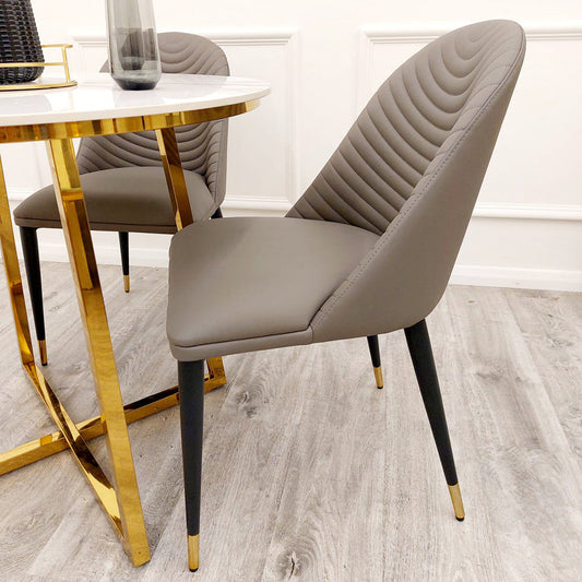 Alba Leather Dining Chair Khaki