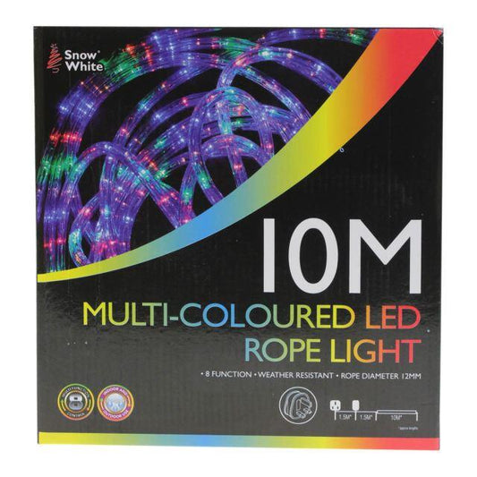 10 Metre Multi Coloured LED Strip Rope Light Indoor Outdoor Christmas Lighting