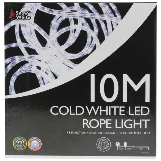 10 Metre Cold White LED Strip Rope Light Indoor Outdoor Christmas Xmas Lighting