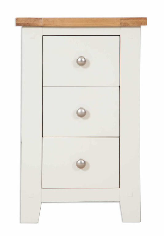 French Ivory Cream 3 Drawer Bedside Cabinet