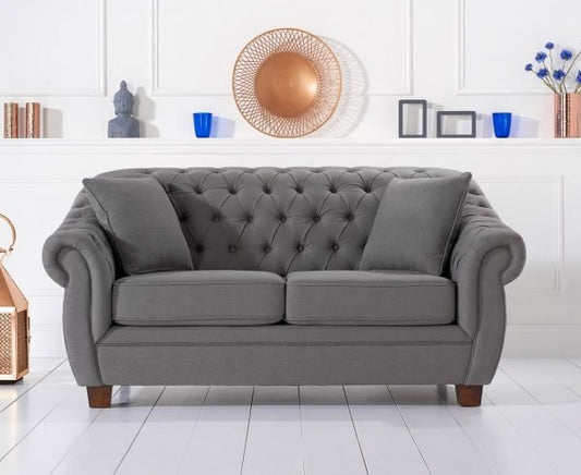 Liv Chesterfield Grey Fabric 2 Seater Sofa