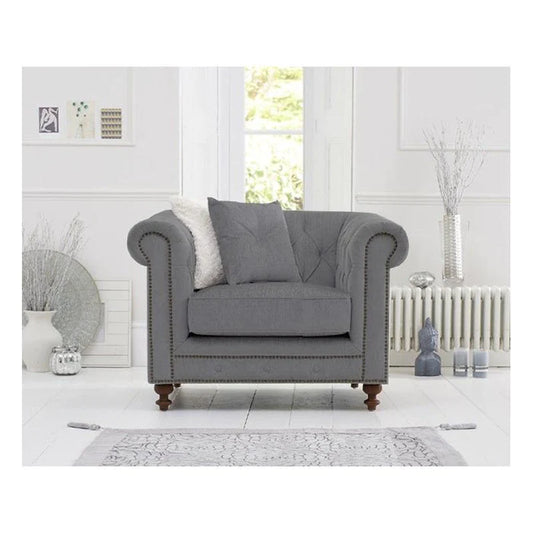 Montrose Grey Linen Fabric Armchair