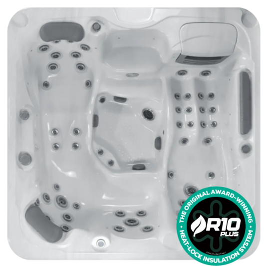 SB642DL-B Silver White Marble R10 Plus PRO LIGHT with Cover - 5 Person Hot Tub