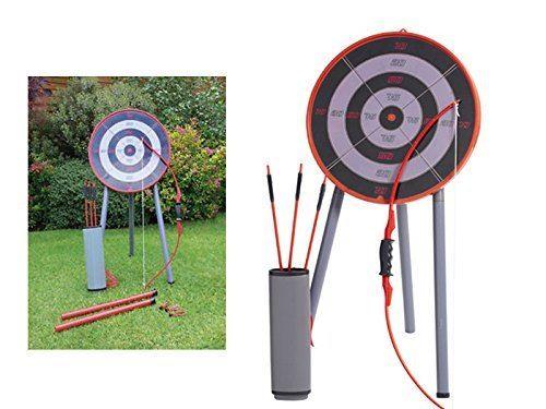 Garden Archery Game Set Toy Darts Target Bullseye Warrior Sports Day For Family Kids Nursery Children's Adults Home Picnic Party Games Sport Competition Skilful