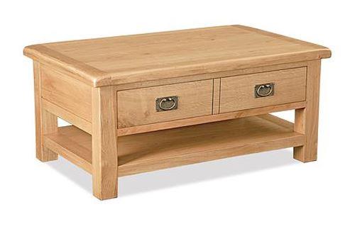 Sussex Oak Coffee Table 2 Drawer