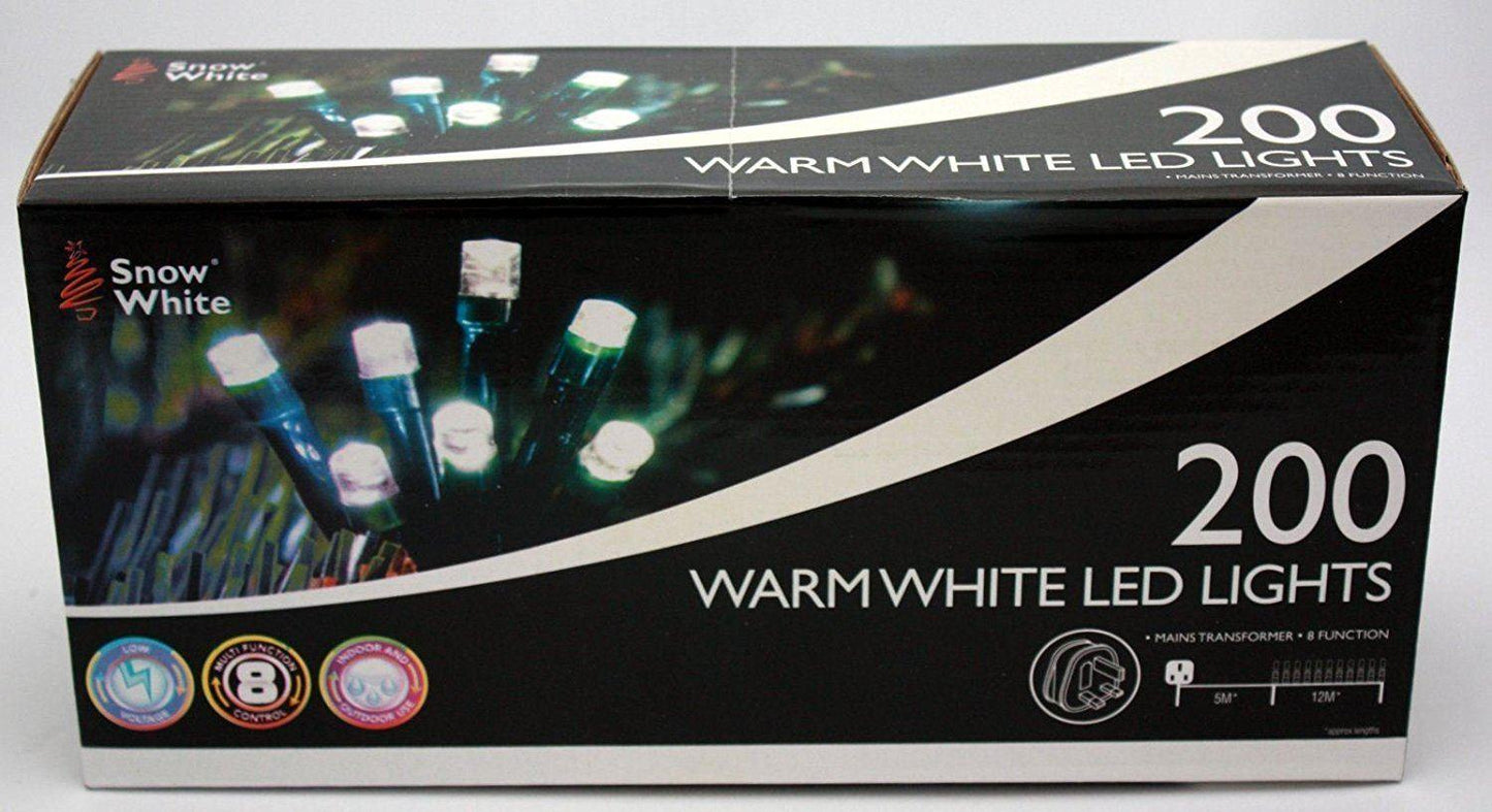200 Warm White Led Christmas Lights - Multi Function