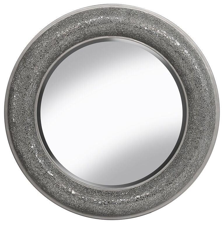 Mosaic Bow Sparkle Shimmer Oval Mirror Silver 80x80cm