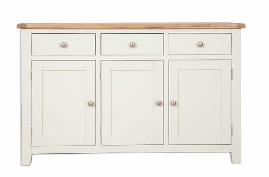 French Ivory Cream Painted Sideboard 3 Door 3 Drawer