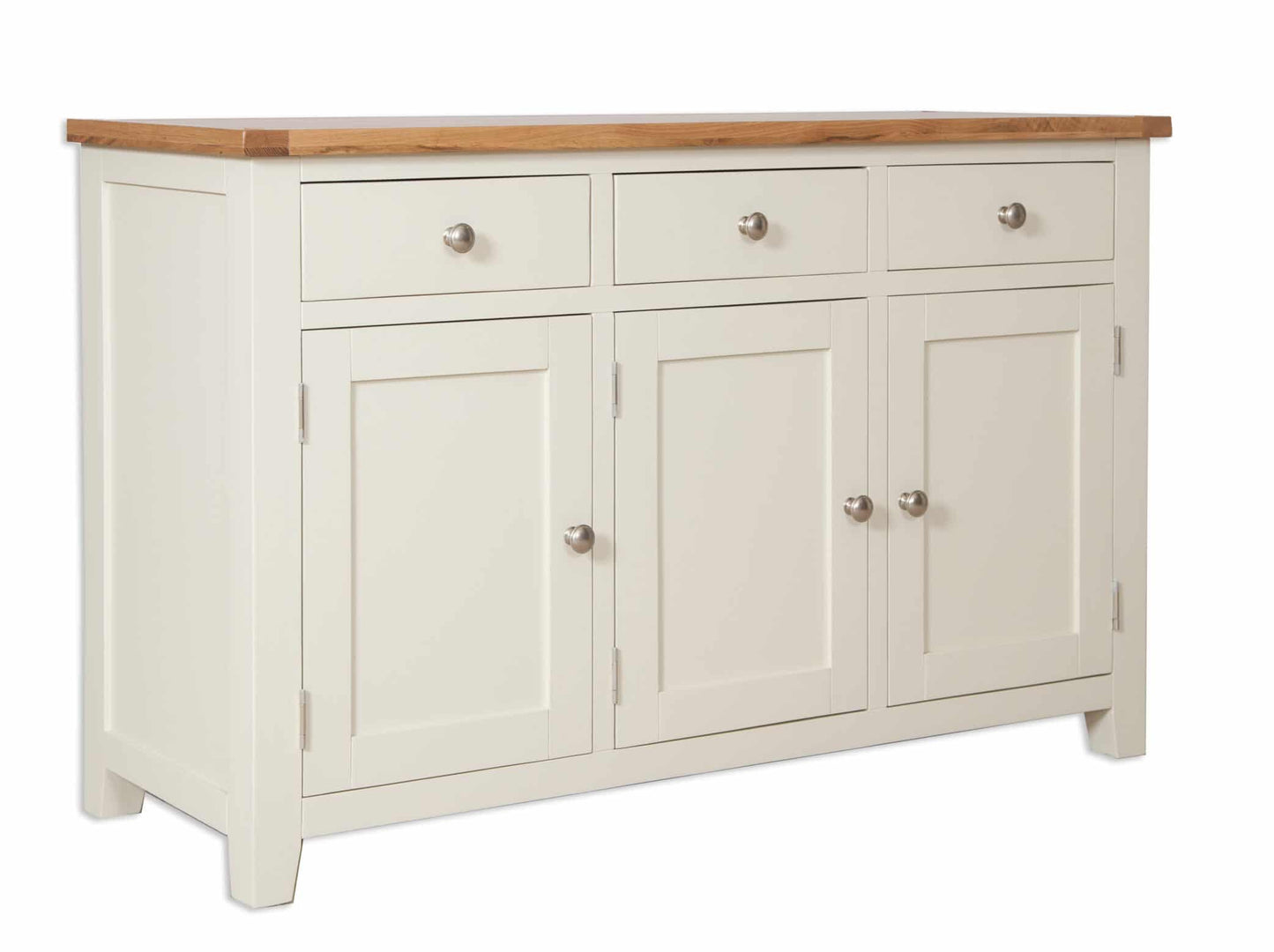 French Ivory Cream Painted Sideboard 3 Door 3 Drawer