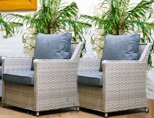 Rattan Lounge Patio Arm Chairs (Pair of chairs)