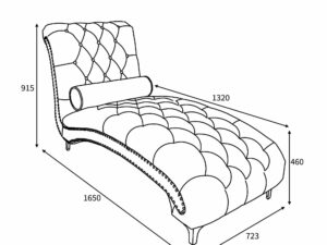 Dorchester Brushed Velvet Chaise Longue - Image 3