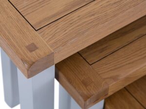 French Grey Painted Nest Of 3 Tables - Image 3