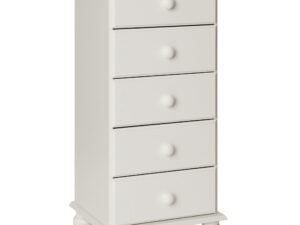 5 Drawer Narrow Chest White