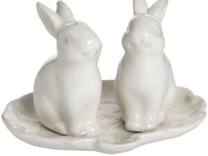 Set of 2 Salt and Pepper Rabbits - Image 1