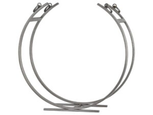 Antique Pewter Circular Log Holder With Ring Detailing