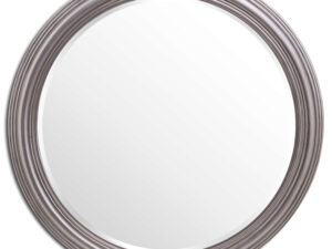 Large Circular Silver Rimmed Wall Mirror