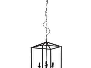 Black Large Coach Lantern Hanging Pendant Light