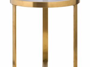 The Edwin Stainles Round Side Table In Brushed Brass