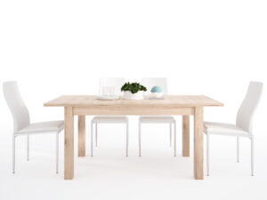 Dining set package Kensington Extending Dining Table + 4 Milan High Back Chair White