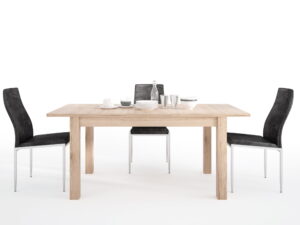 Dining set package Kensington Extending Dining Table + 4 Milan High Back Chair Black - Image 1