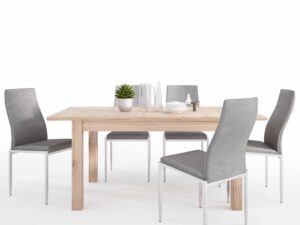 Dining set package Kensington Extending Dining Table + 6 Milan High Back Chair Grey - Image 1