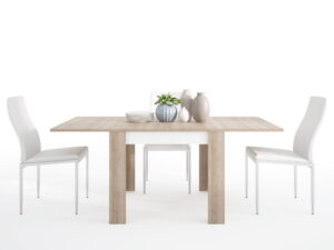 Dining set package Lyon Small extending dining table 90/180cm + 6 Milan High Back Chair White.