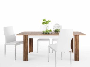Dining set package Toledo extending dining table + 4 Milan High Back Chair White.