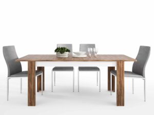 Dining set package Toledo extending dining table + 4 Milan High Back Chair Grey.