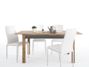 Dining set package Havana extending dining table + 4 Milan High Back Chair White.