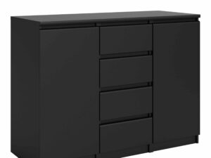 Sideboard - 4 Drawers 2 Doors in Black Matt