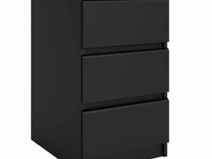 Bedside - 3 Drawers in Black Matt