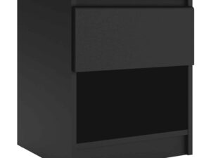 Bedside - 1 Drawer 1 Shelf in Black Matt