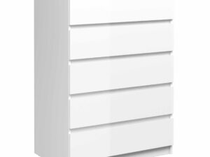 Chest of 5 Drawers in White High Gloss