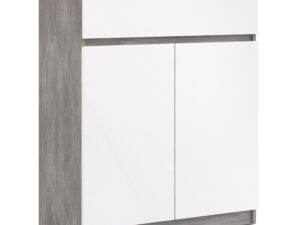 Naia Sideboard - 1 Drawer 2 Doors in Concrete and White High Gloss