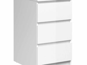 Bedside - 3 Drawers in White High Gloss