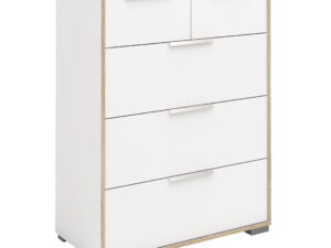 Chest of 5 Drawers (2+3) in White and Oak