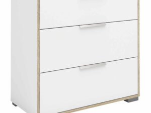 Chest of 3 Drawers in White and Oak
