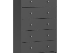 Chest of 5 Drawers in Grey