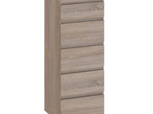 Narrow Chest of 5 Drawers in Truffle Oak