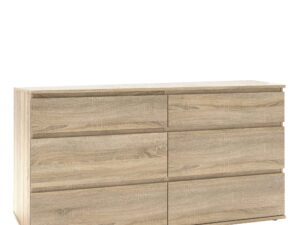 Wide Chest of 6 Drawers (3+3) in Oak