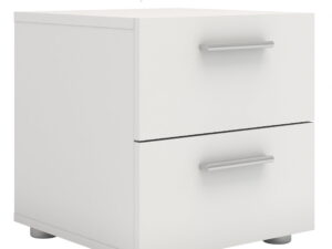 Bedside 2 Drawers in White