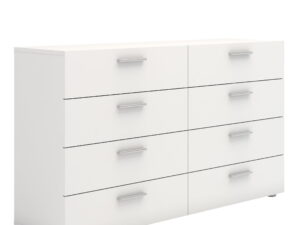 Wide Chest of 8 Drawers (4+4) in White