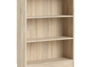 Low Wide Bookcase (2 Shelves) in Oak