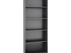 Tall Wide Bookcase (4 Shelves) in Black Woodgrain