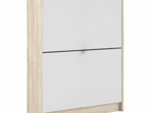 Shoe cabinet w. 2 tilting doors and 1 layer