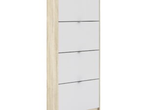 Shoe cabinet w. 4 tilting doors and 2 layers