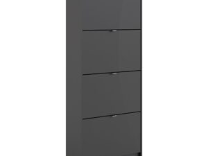 Shoe cabinet w. 4 tilting doors and 2 layers