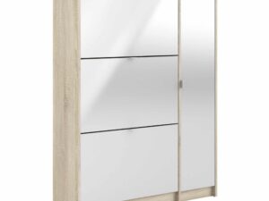 Shoe cabinet w. 3 tilting doors and 2 layers +  1 door