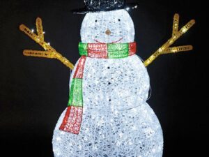 150cm Acrylic Snowman with 376 White LED Lights - Image 1